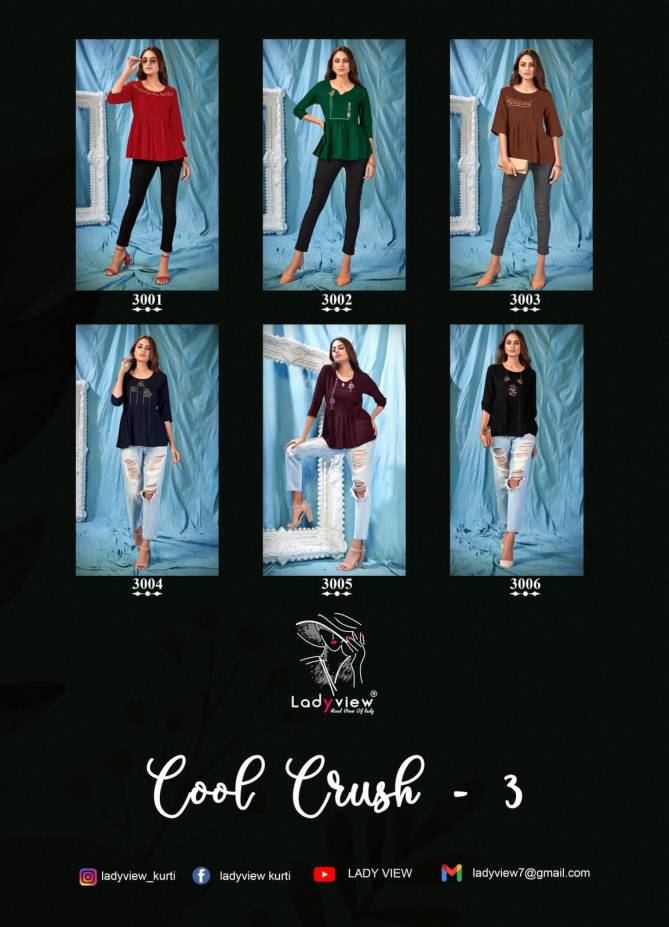 Ladyview Cool Crush 3 Ethnic Wear Rayon Stylish Top Collection